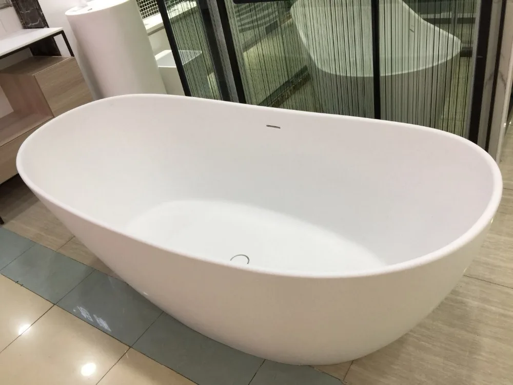 1800x850x630mm Solid Surface Acrylic Quartz CUPC Approval Bathtub Oval