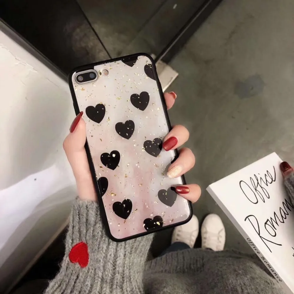 Case For Samsung Note9 8 S9 S8 Plus Cover Glitter Sequins Love Heart  (7)