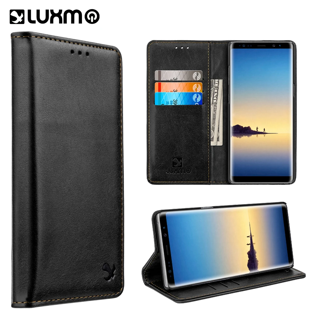 LUXMO PU Leather Phone Case for Samsung Galaxy Note 8 Full Protective