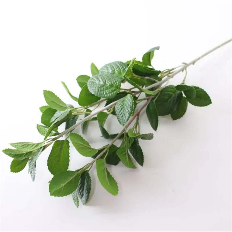 

HOT 6pcs Fake Single Stem Peppermint Leaf Bunch Simulation Mentha Leaves Mint Greenery Decorative Artificial Green Plant