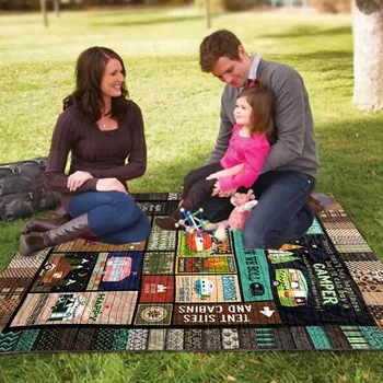 

This Is How We Roll The Camping Blanket Picnic Cloth Kitchen Dining Velvet Table Cover Cartoon Pattern Picnic Blanket 152x177cm