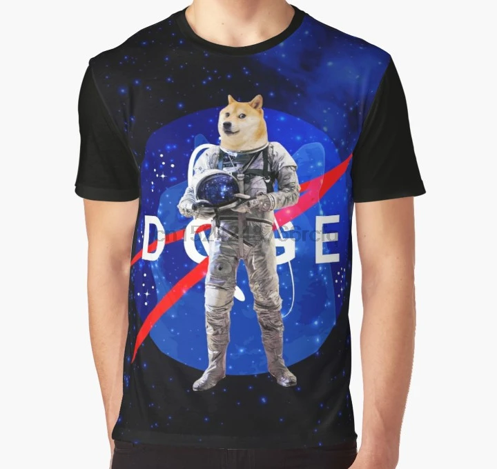 

All Over Print 3D Tshirt Men Funny T Shirt Doge Astronaut In Space Graphic T Shirt