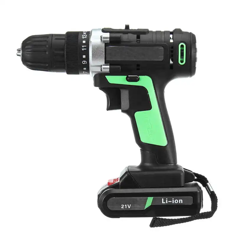 

21V DC Cordless Drill Electric Drill Household Rechargeable Lithium-lon Battery Drill Drilling Machine Rotary Power Tools