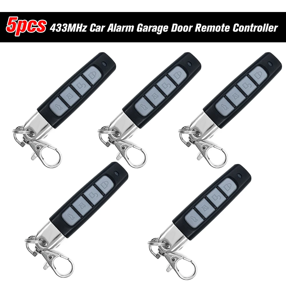 

433MHz Car Alarm Garage Door Remote Controller Duplicator Clone Code Scanner Transmitter Security Alarm 4 Keys Remote Control