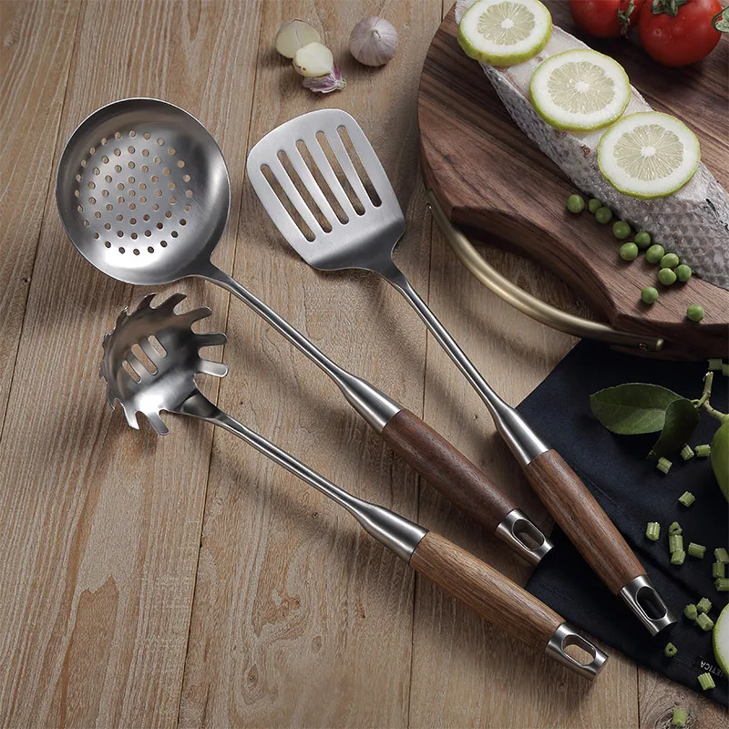 Kitchen Utensils Turner Soup Ladle Slotted Turner Slotted Spoon Pasta Server 304 Stainless Steel