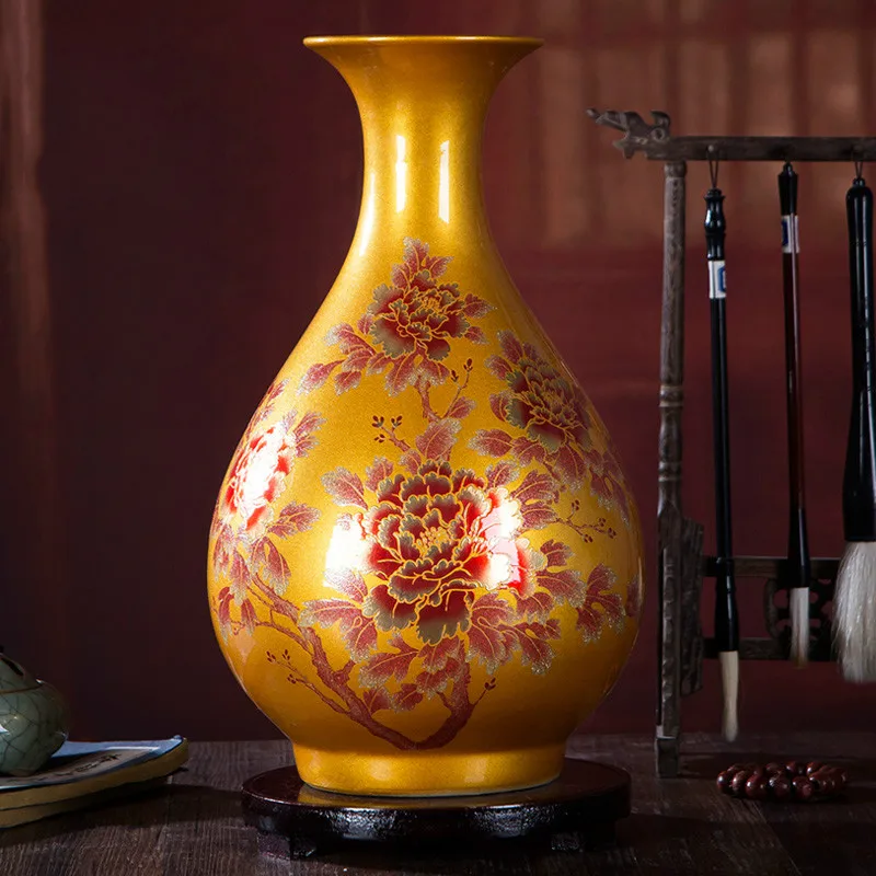 Jingdezhen Классическая фарфоровая Хрустальная глазурованная ваза для цветов