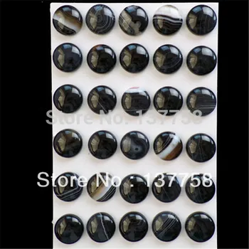 

30pcs Beautiful Black Onyx Stone Round CAB CABOCHON 16x5mm R0048688