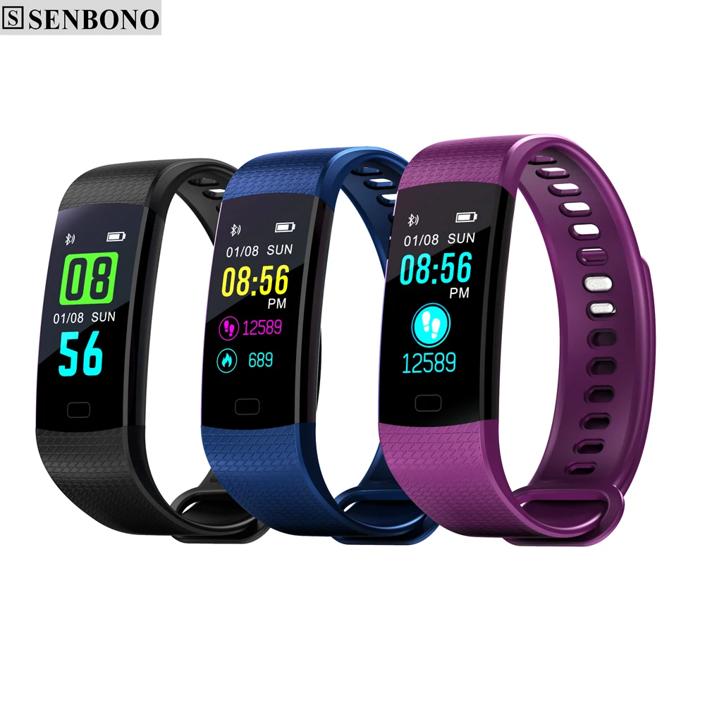 

SENBONO Smart Bracelet Y5 Tracker Pedometer Smart Bracelet Heart Rate Monitor Bluetooth Color Screen Clock Sports bracelet