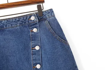 

2019 Fashion A-Line Mini Women Denim Skirt Spring Summer Single Breasted High Waist Casual Skirts Irregular Jeans Skirt