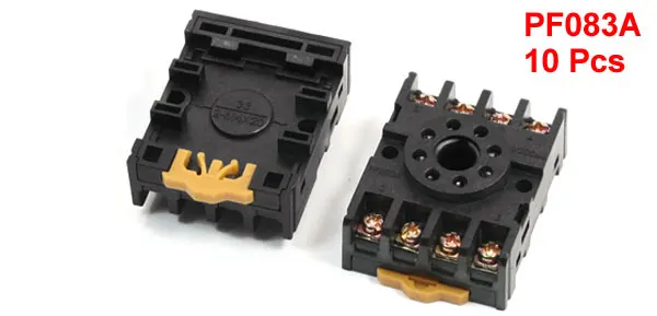 10pcs 8 Pin Power Timer Relay Socket Base Holder PF083A for MK2P-I DH48S