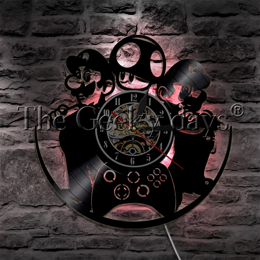 Настенные часы с виниловой пластиной для видеоигр геймпад игровой контроллер