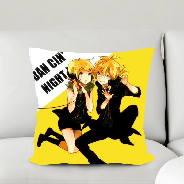 

Oct. Gift New Style Home Textile VOCALOID2 Anime Kagamine Rin & Len 2WT 2way One-sided Two-sided Square Pillow Case #40990B