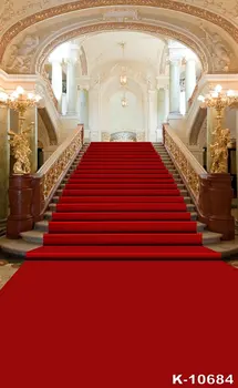 

Photography Backgrounds Vinyl Thin Red Carpet Staircase Photograhy Backdrops Wedding Computer Printed Luxury Palace Background
