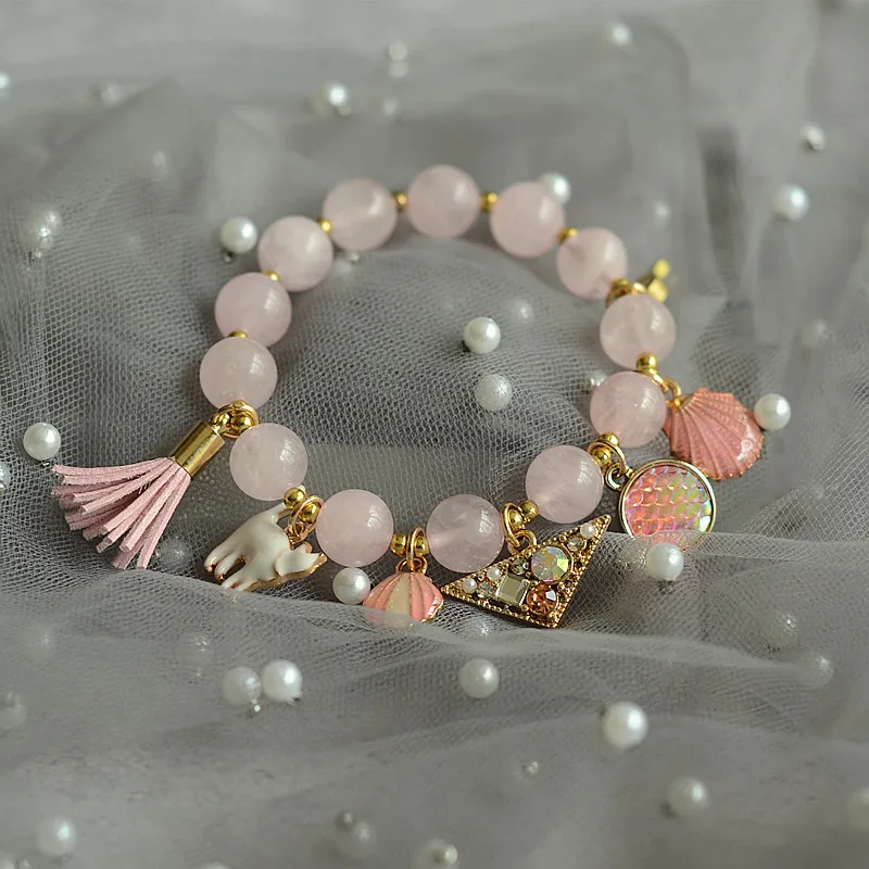 

design, is a han edition powder crystal bracelet accessories girl lovely swan peach blossom students hand string