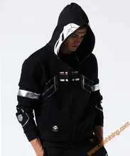2017 Blizard OW Game Reaper Cosplay Hoodies Mens Boys Full Face Zip Up OW Game Sweatshirts