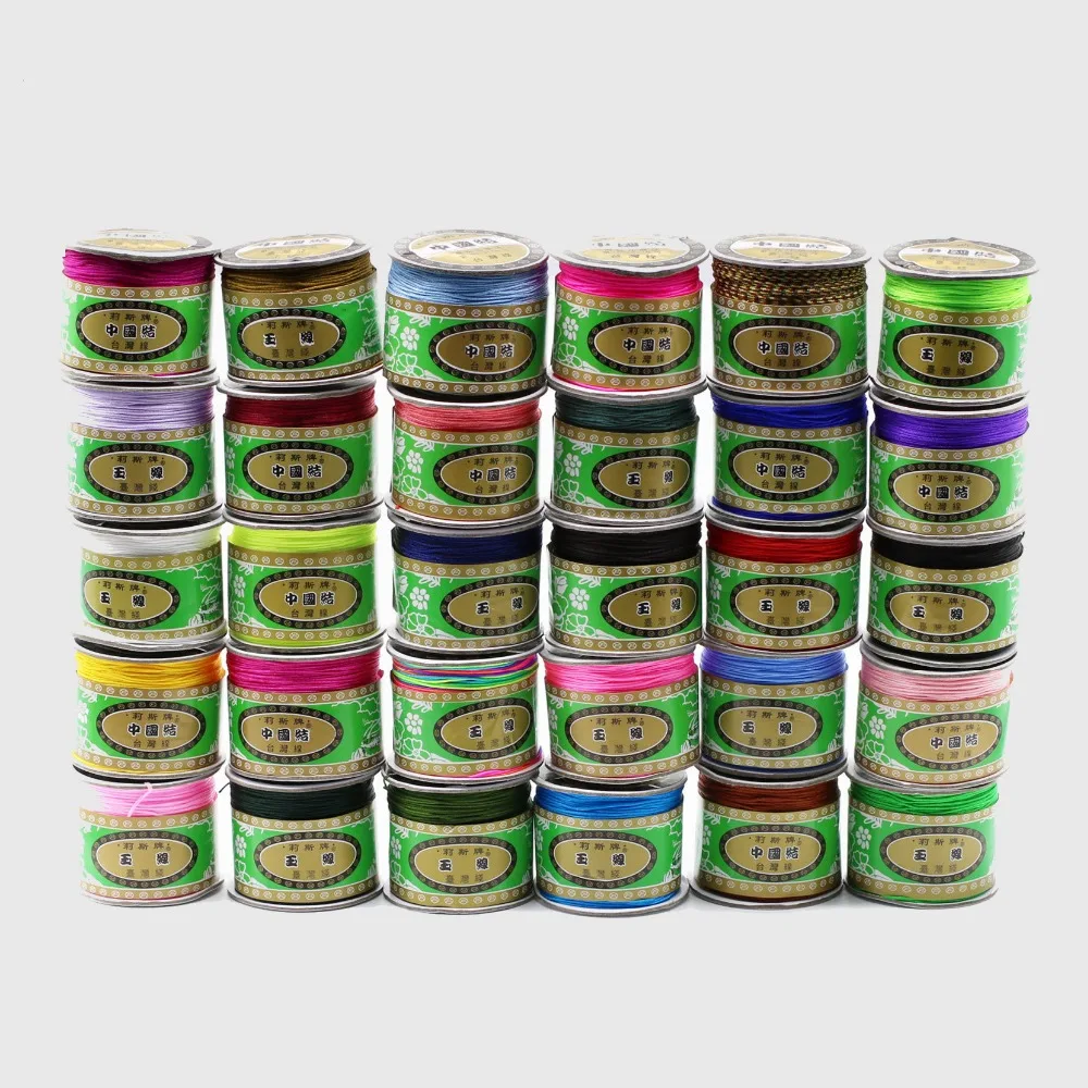 

0.8mm 37-Color Nylon Cord Thread Chinese Knot Macrame Cord Bracelet Braided String Tassels Beading String Thread 135yd/spool