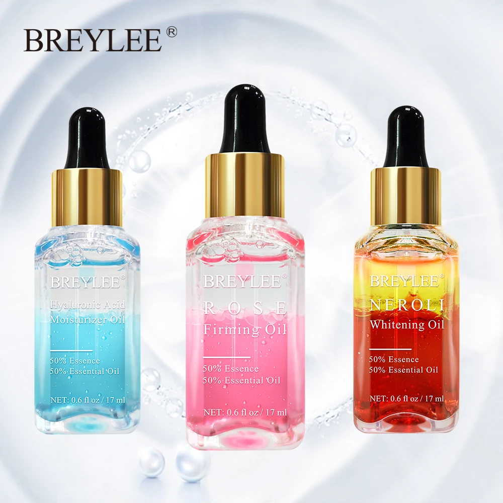 BREYLEE Hyaluronic Acid Essential Oils Moisturizer Whitening Essence Face Skin Care Rose Firming
