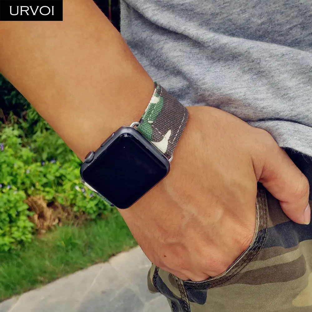 Ремешок Камуфляжный URVOI для Apple Watch 4 5 3 2 1 браслет iwatch 40 44 мм с камуфляжным рисунком