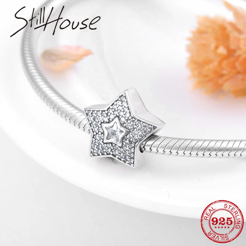 

Authentic 925 Sterling Silver Clear Crystal zircon Beads Charm Fit Original Pandora Charm Bracelet Fine Silver Jewelry