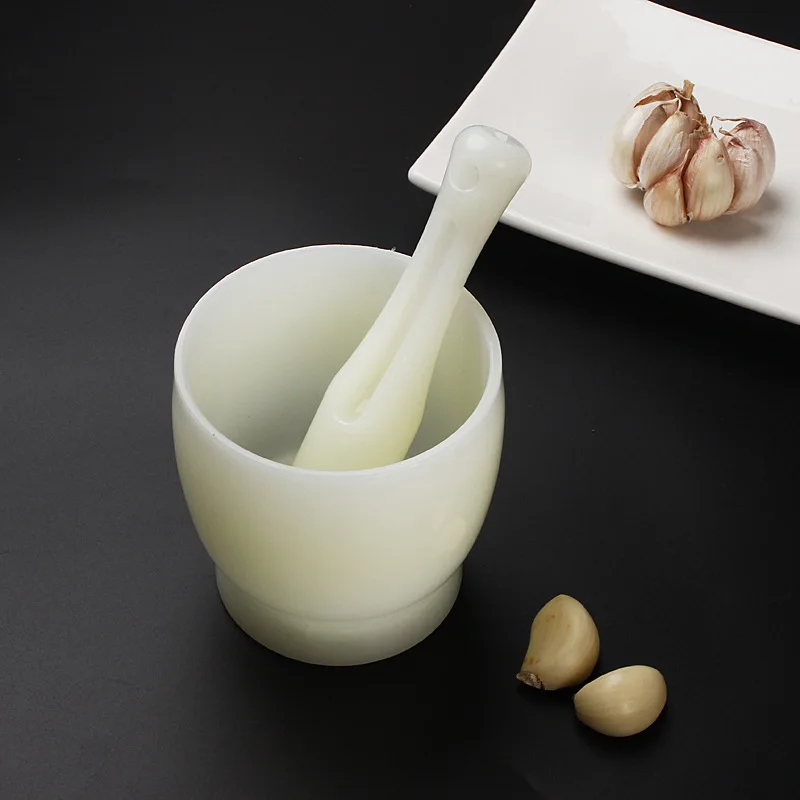 Plastic Mortar Pestle Set Garlic Spice Grinder Pharmacy Herbs Bowl Mill