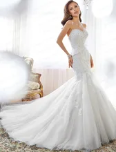 Women’s Amazing Design Bride Dress Mermaid Sweetheart Corset Back Lace Appliques Sweep Train 2015 Wedding Dress Gown Y11553
