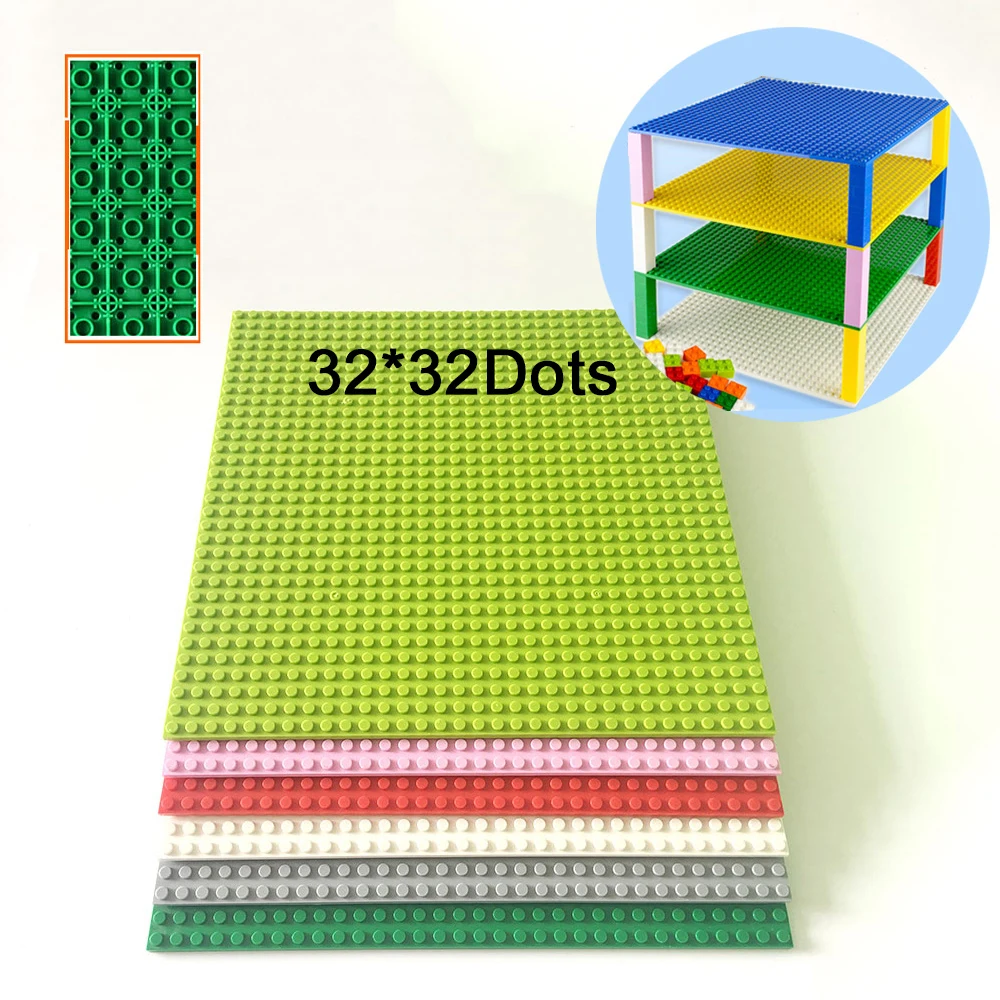 

Classic Small Bricks Baseplate 32*32 Dots Double-sided Base plates Board DIY Building Blocks Compatible LegoINGlys For Kids