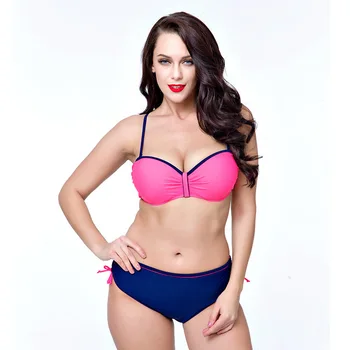 

Women Bikini Solid Bikini Set Female Swimwear Plus Size Biquini Femme Swimsuit Push Up Large Size Bathing Suit 2XL-6XL