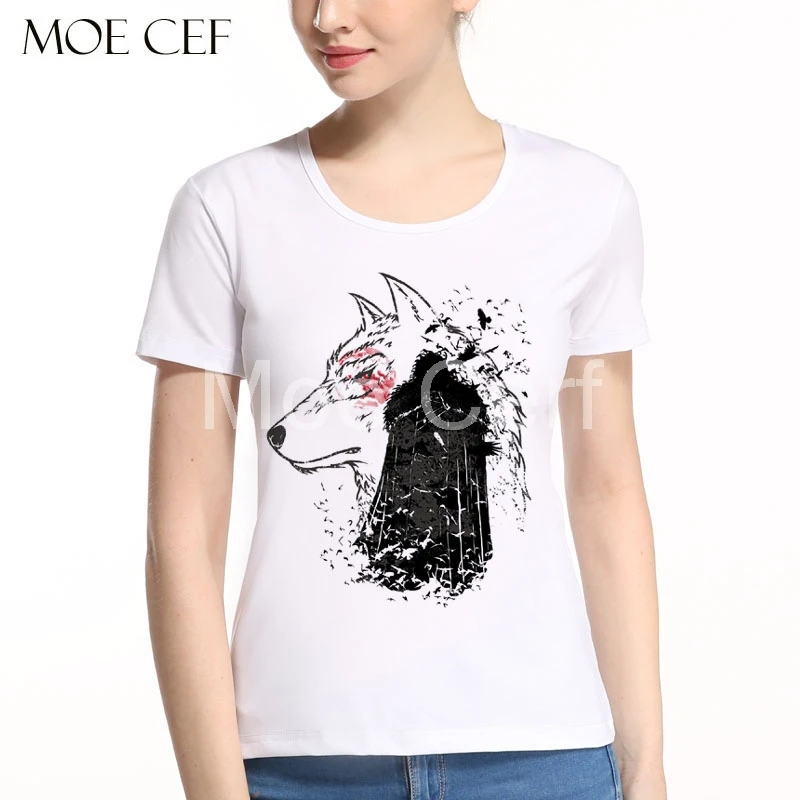 

Wolf and John Game of Thrones T-shirt summer Game of Thrones Women's t shirt homme Harajuku Women Brand Tops Tee L9-N-5
