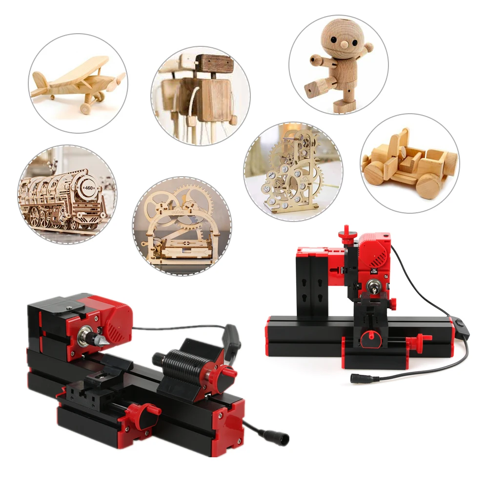 

Mini 6 in 1 lathe machine Multi-functional DIY Motorized jigsaw Grinder Driller Miller Metal Lathe Wood lathe Machine Tool Kit