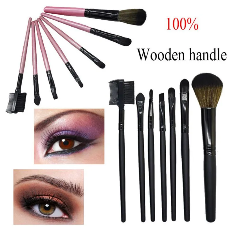 7 pcs/set Professional Wood Makeup Brushes of Eye Blending Eyeshadow