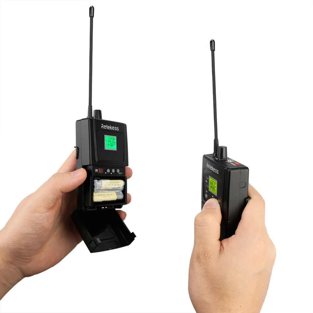 Retekess مؤتمر نظام ميكروفون لاسلكي نظام الترجمة الفورية RF الارسال T126 + 1 لاسلكية استقبال T127 Retekess مؤتمر نظام ميكروفون لاسلكي نظام الترجمة الفورية RF الارسال T126 + 1 لاسلكية استقبال T127