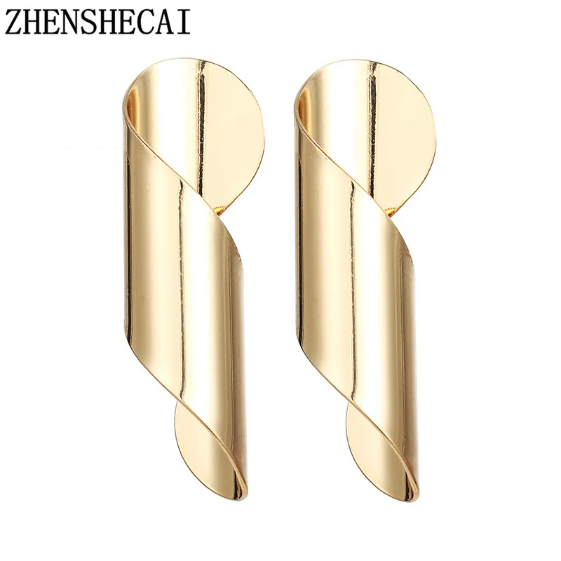 

Exaggerated Women's Fashion Declaration Metal Earrings Geometric Gold Sliver Color Earrings Female Jewelry Wholesale