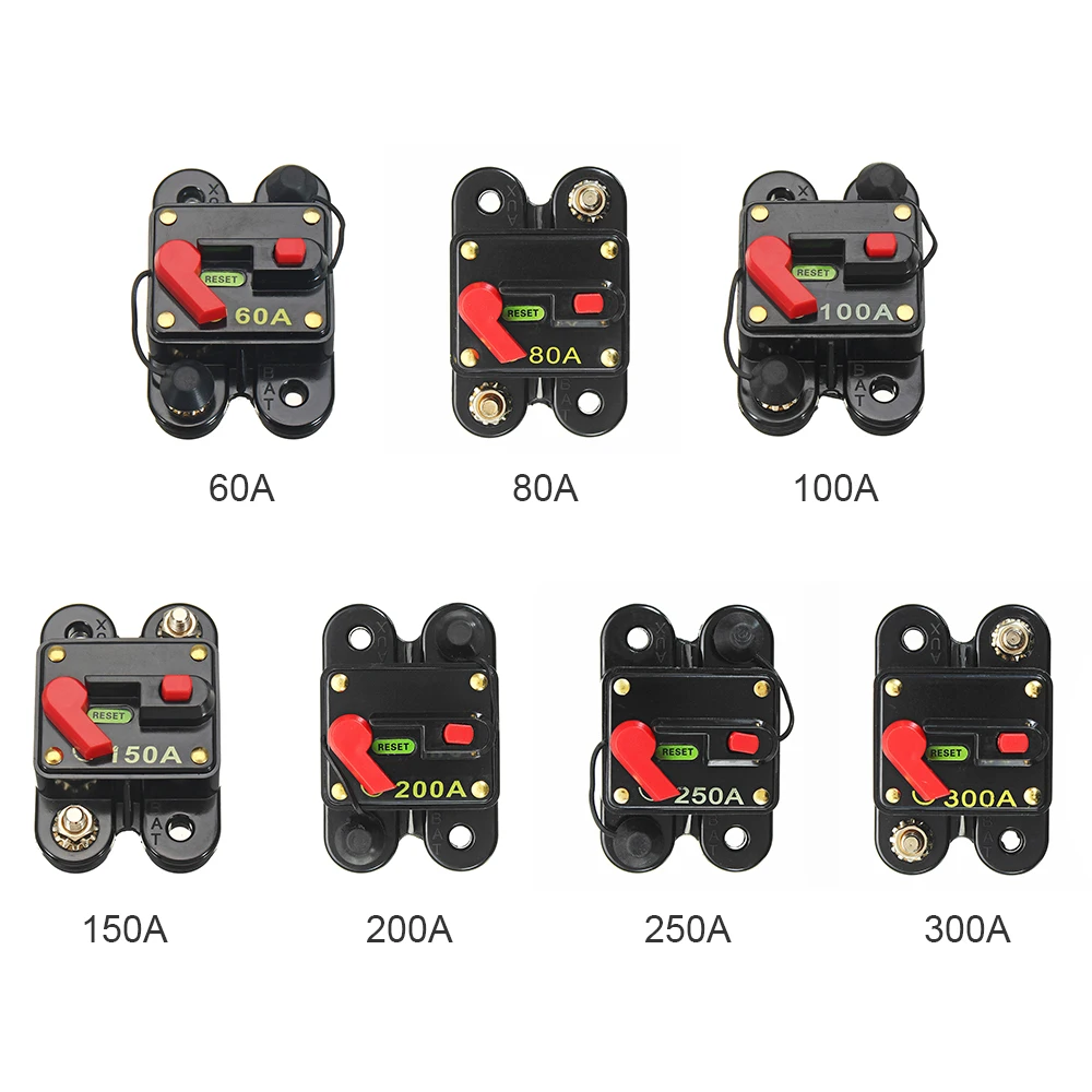 

Waterproof 12V-24V DC Circuit Breaker Reset Inline Fuse Inverter Automobile Panel Mounting Circuit Breaker for Car Marine Boat