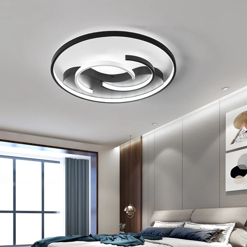 

Creative Modern LED Ceiling Light White Black Aluminum Dimming Ceiling Lamp Living Room Dining Room Bedroom Study Room Lamp