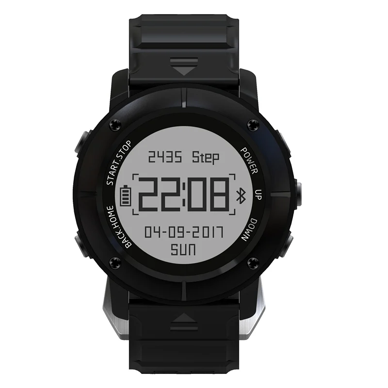UW80 умные часы мужские с компасом монитор сердечного ритма 450 мАч батарея MTK 2523 gps Смарт-часы для мужчин PK s968 s222 - Цвет: black