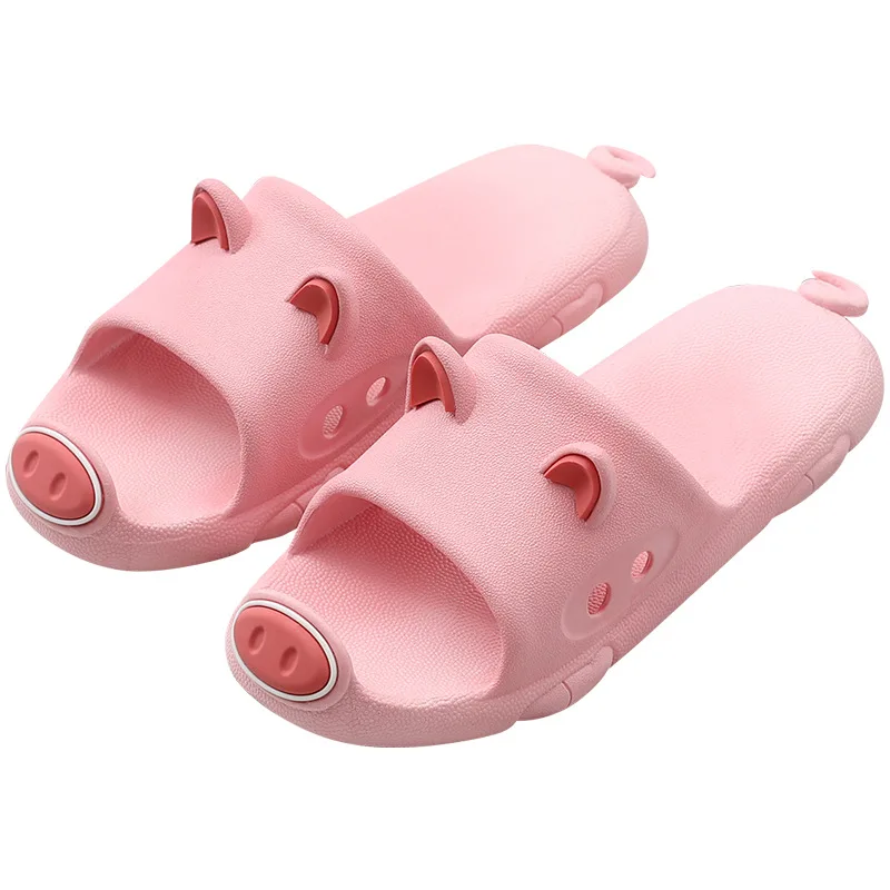 

2019 summer new cartoon pig creative beach shoes bathroom slip fashion men and women couple slippers