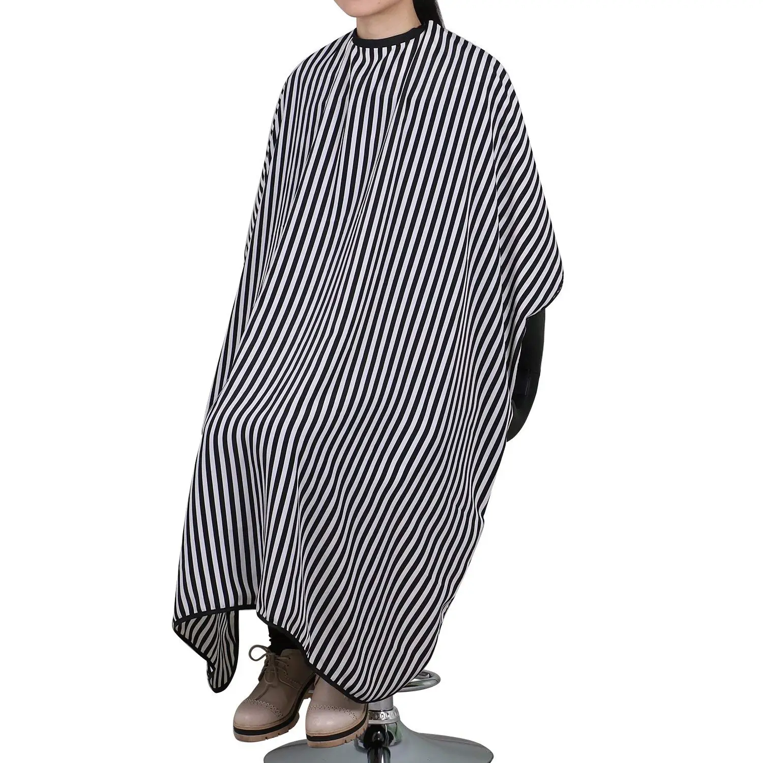 

Monochrome Black and White Integral Protection Blouse for Hairdressers Size Adjustable Water Resistant