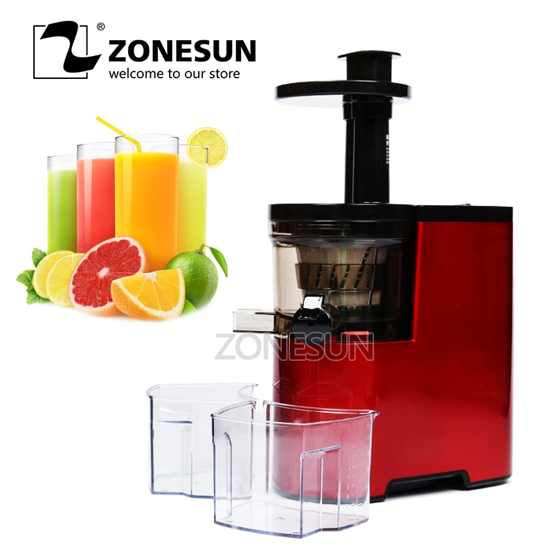 ZONESUN الراقية الأحمر ماكينة عصر محلية الصنع مغذية وصحية عصير/عملية سهلة عصارة
