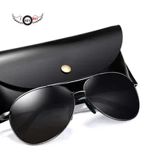 Качественные Новые водительские очки, очки рolaroid, мужские солнцезащитные очки, антибликовые плотные жесткие TAC линзы для блокирования УФ-излучения(черный