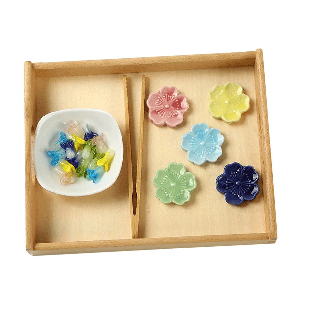 Монтессори цвет классификация игра с деревянным сальвером для детей игрушка для раннего развития