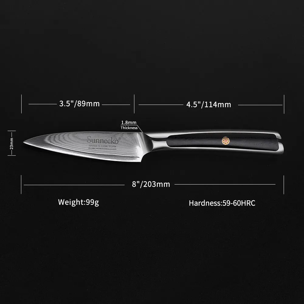 SUNNECKO Премиум 3 5 ''нож для очистки овощей дамасский кухонный нож японский VG10 Core