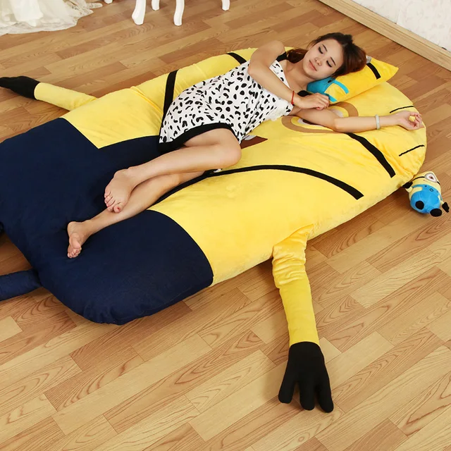 Single Cartoon Minion Mattress Bed Sofa Tatami Cushion Plush Giant Single Cartoon Minion Mattress Bed Sofa Tatami Cushion Plush Giant Stuffed Animal Anese Totoro