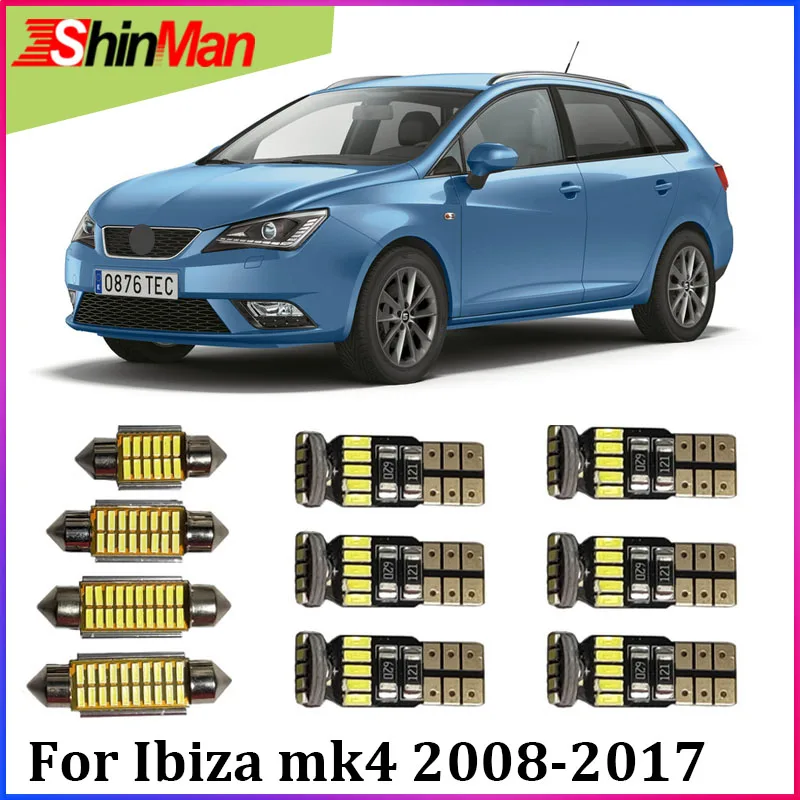 

ShinMan 6X Error Free Canbus LED CAR Light Interior Light LED kit For Seat Ibiza MK4 6J LED Reading Lights 2008-2017