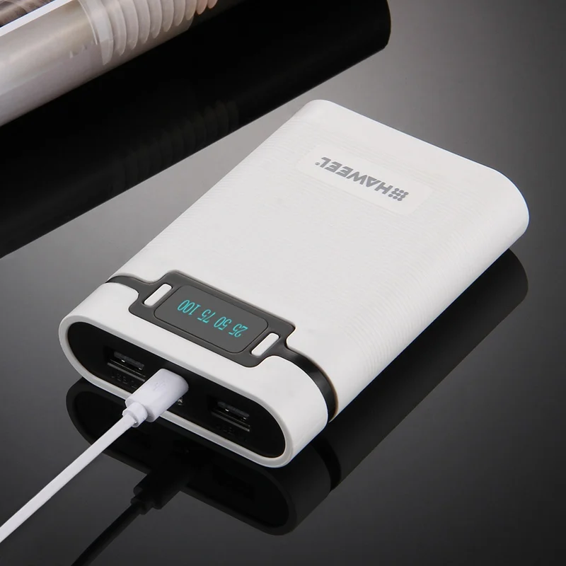 HAWEEL, 4x18650, двойной usb порт, светодиодный дисплей, 10000 мА/ч, чехол для аккумулятора, блок питания, 2 usb порта для S8 Mi6, Oneplus i7