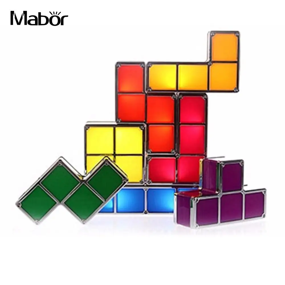 

Tetris Block Night Light Fashion DIY LED Light Puzzle Constructible for Table Lamps Night Lamp Atmosphere Lamp for Stackable