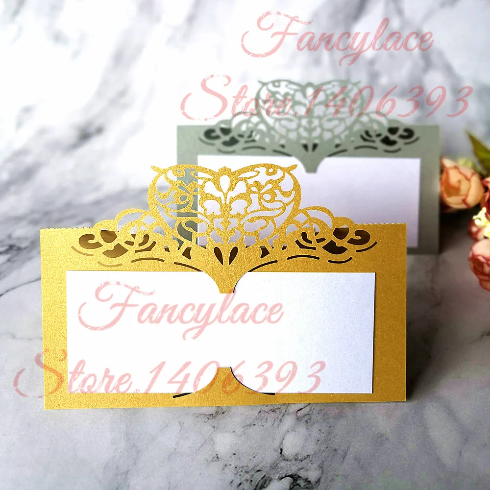 

24Pcs Table Cards Laser Cut Heart Seat Cards For Wedding Party Favors Decoration Name Place Cards Crown Wedding Card Decoration
