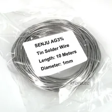 10 м SENJU M705 Серебряная Оловянная припоя Ag3% Бессвинцовая проволока диаметром 0,8 мм/1 мм на выбор