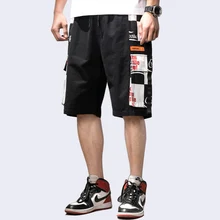 Для мужчин хлопковые шорты-карго уличной хип-хоп Бег Для мужчин Рубашки домашние Multi Карманы мешковатые высокого качества мужские летние шорты A952
