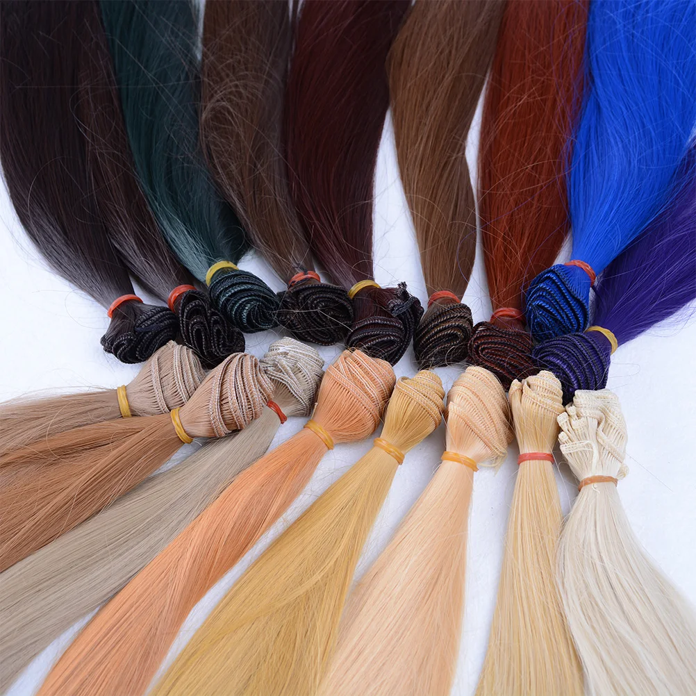 

diy Hot hair refires bjd hair black pink brown khaki white grey color long straight wig hair for 1/3 1/4 1/6 BJD
