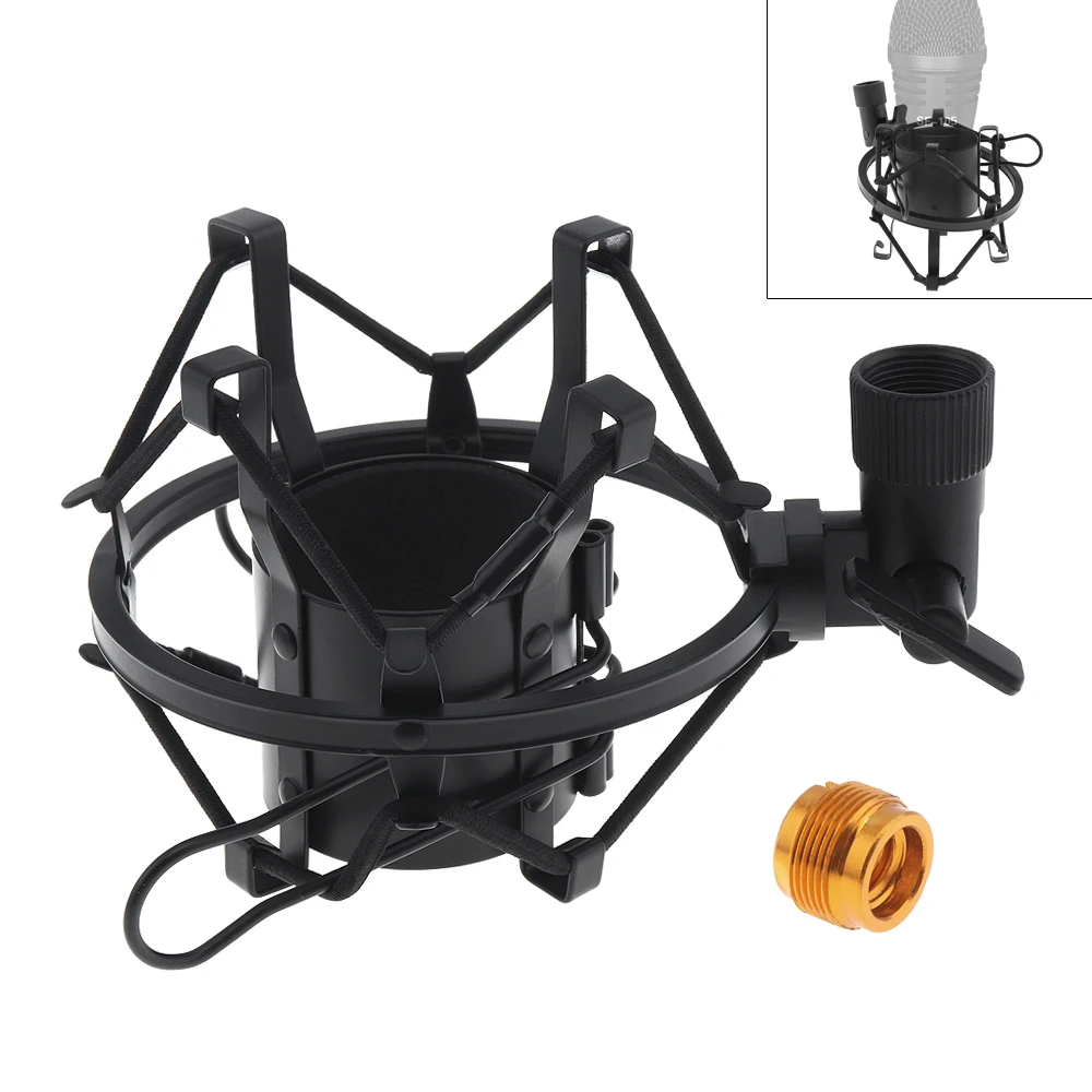 Metal Recording Studio Clip Spider Microphone Stand Shock Mount with Copper Transfer for Computer Condenser Mic